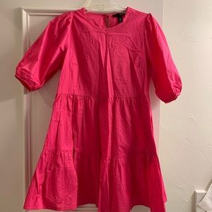 Pink dress with puff sleeves - needs ironing